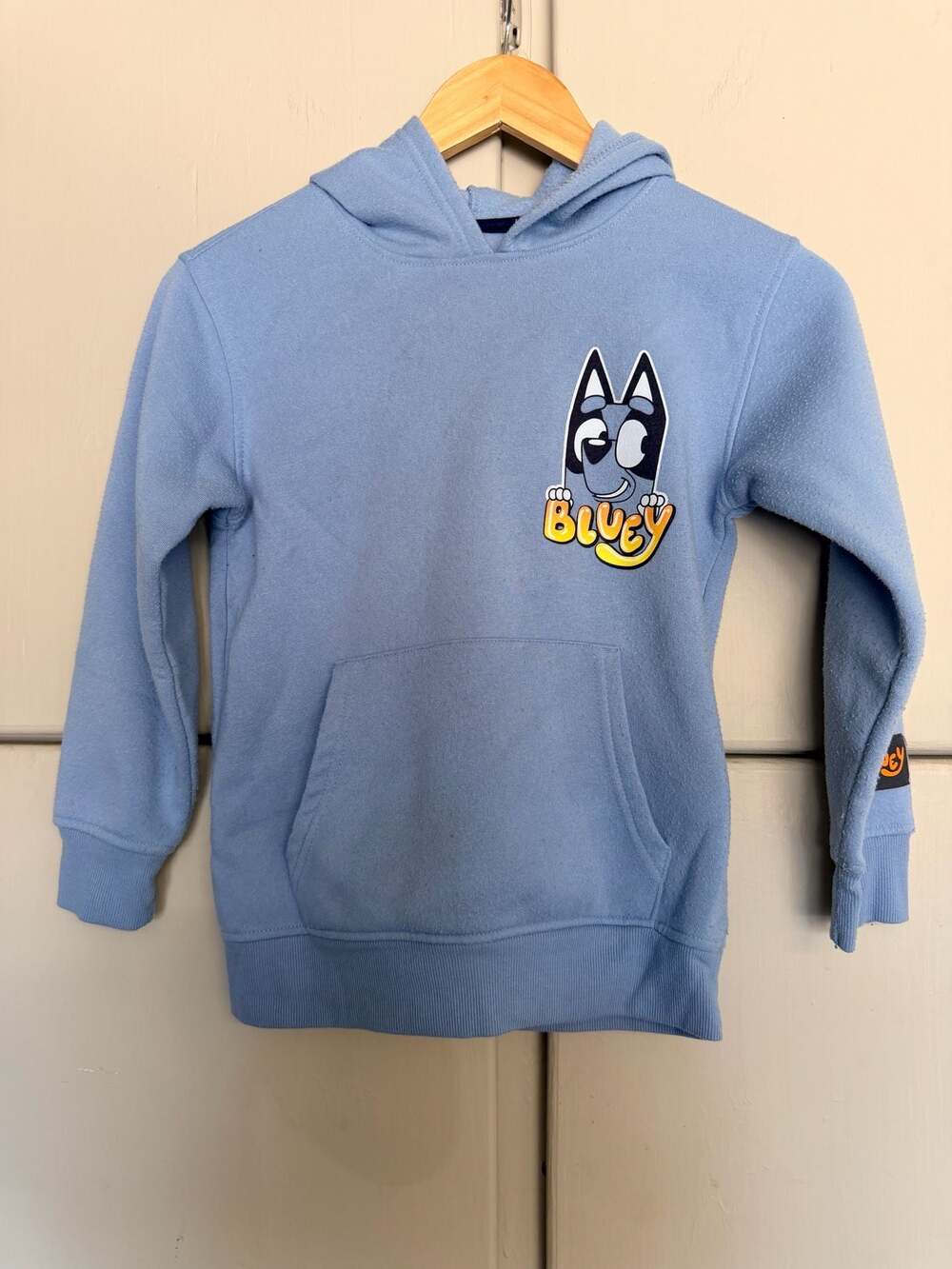 Bluey Ludo Studio Kids Light Blue Pullover Hoodie Size 8